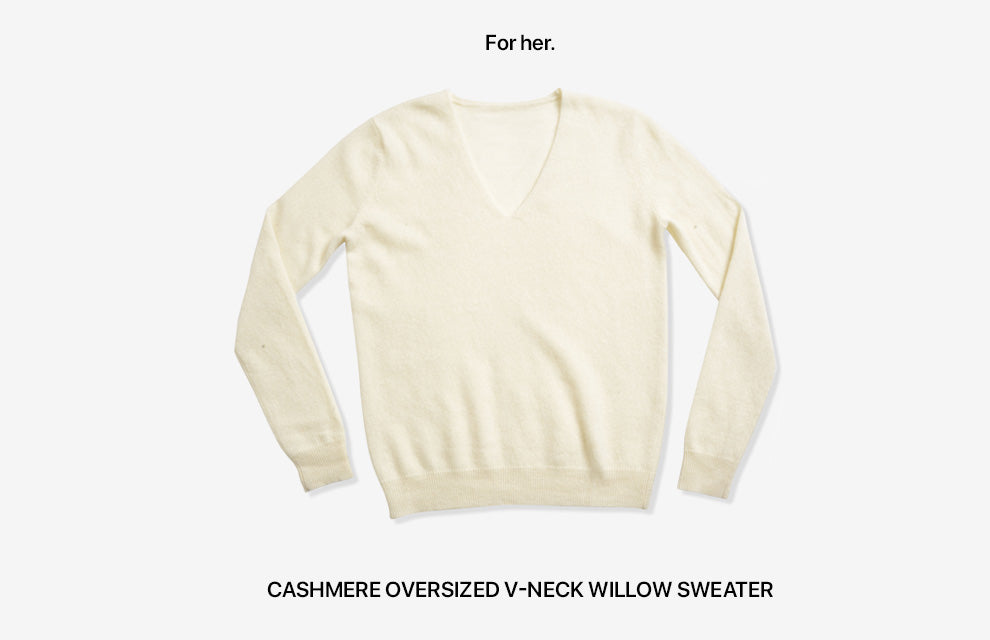 A white cashmere sweater for women