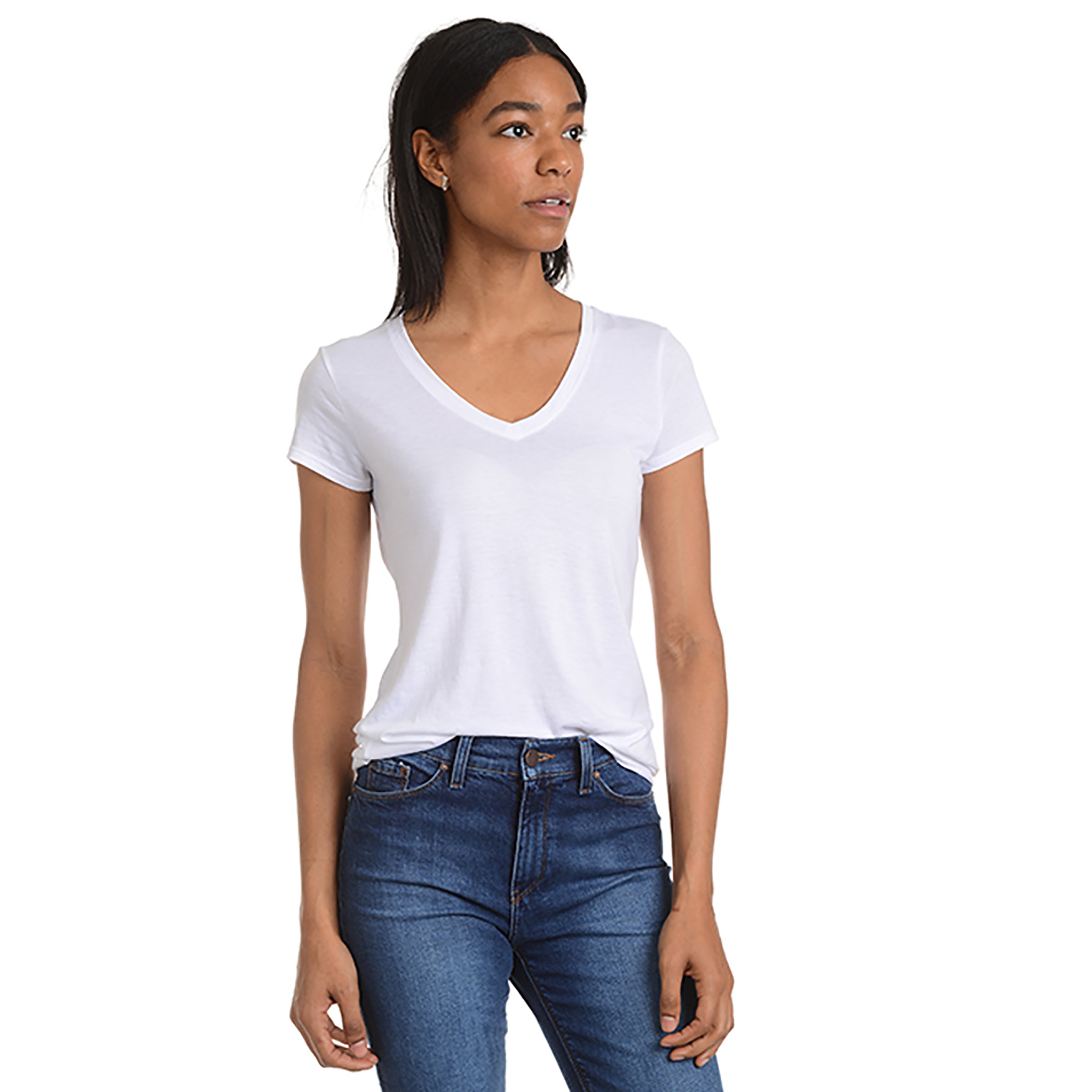 vergelijking regen browser Women's Fitted V-Neck Marcy Tee - Mott & Bow