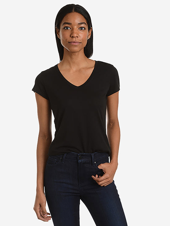 Women's Fitted V-Neck Marcy tee - Mott & Bow