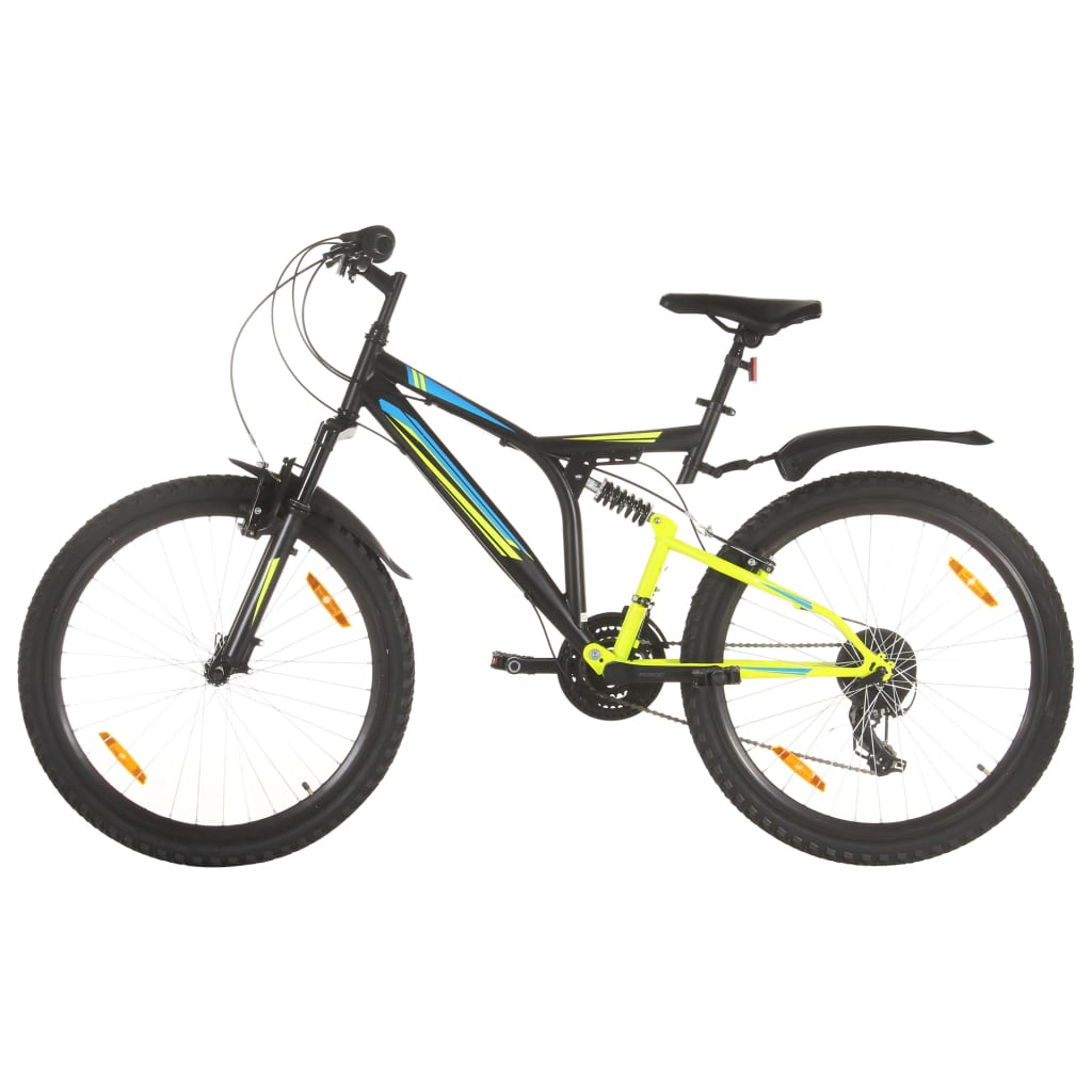 Mountainbike 21 Gang 26 Zoll Rad 49 cm Schwarz