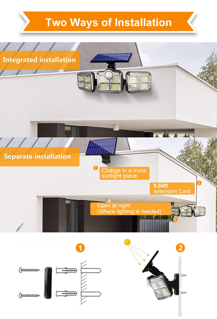 122 LED Solar Waterproof Motion Sensor Garden Lamp