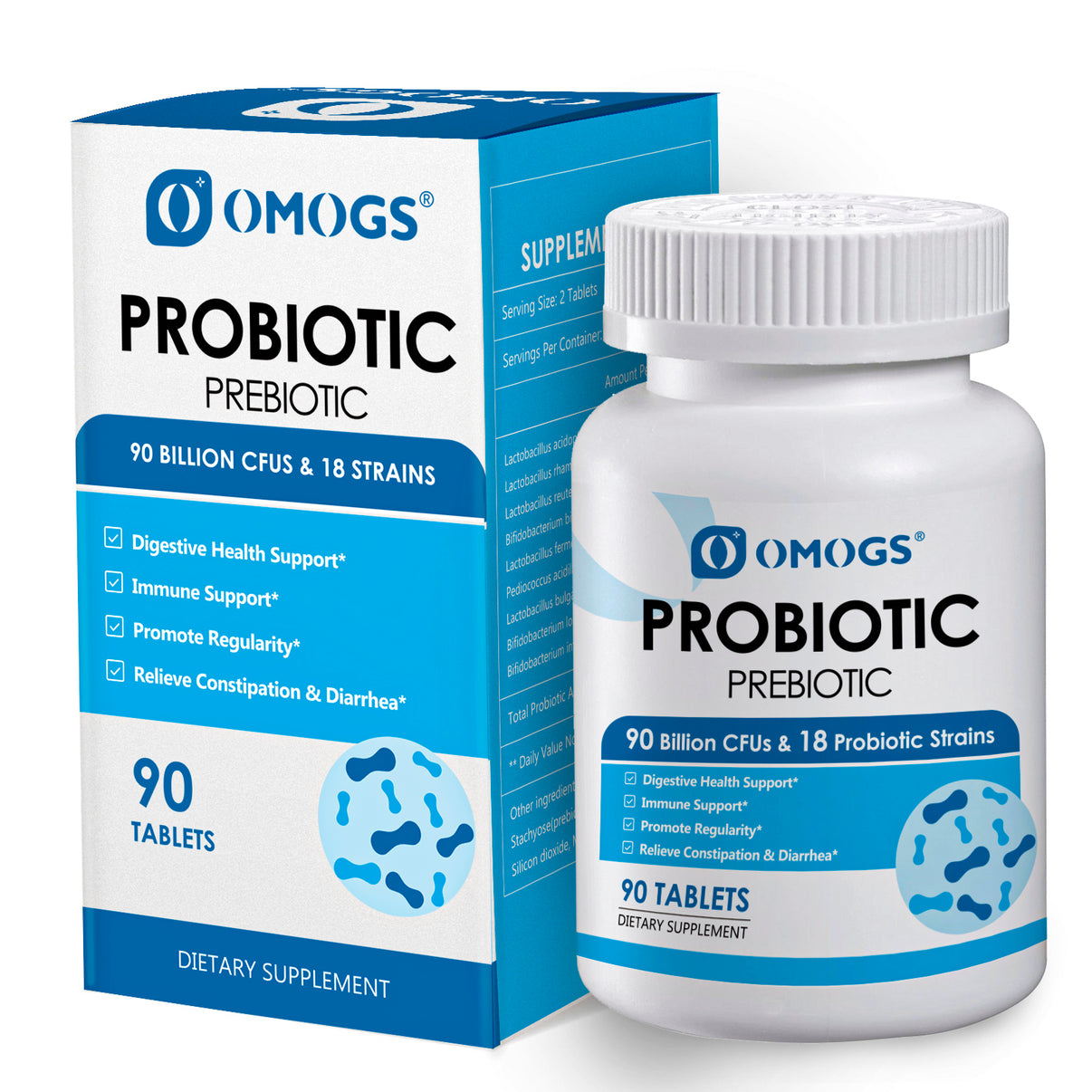 Omogs Probiotics 90 Billion Cfus 18 Strainswith 3 Organic Prebiotic 1428