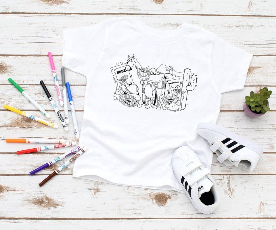 Toddler Tee Color Your Own Rodeo