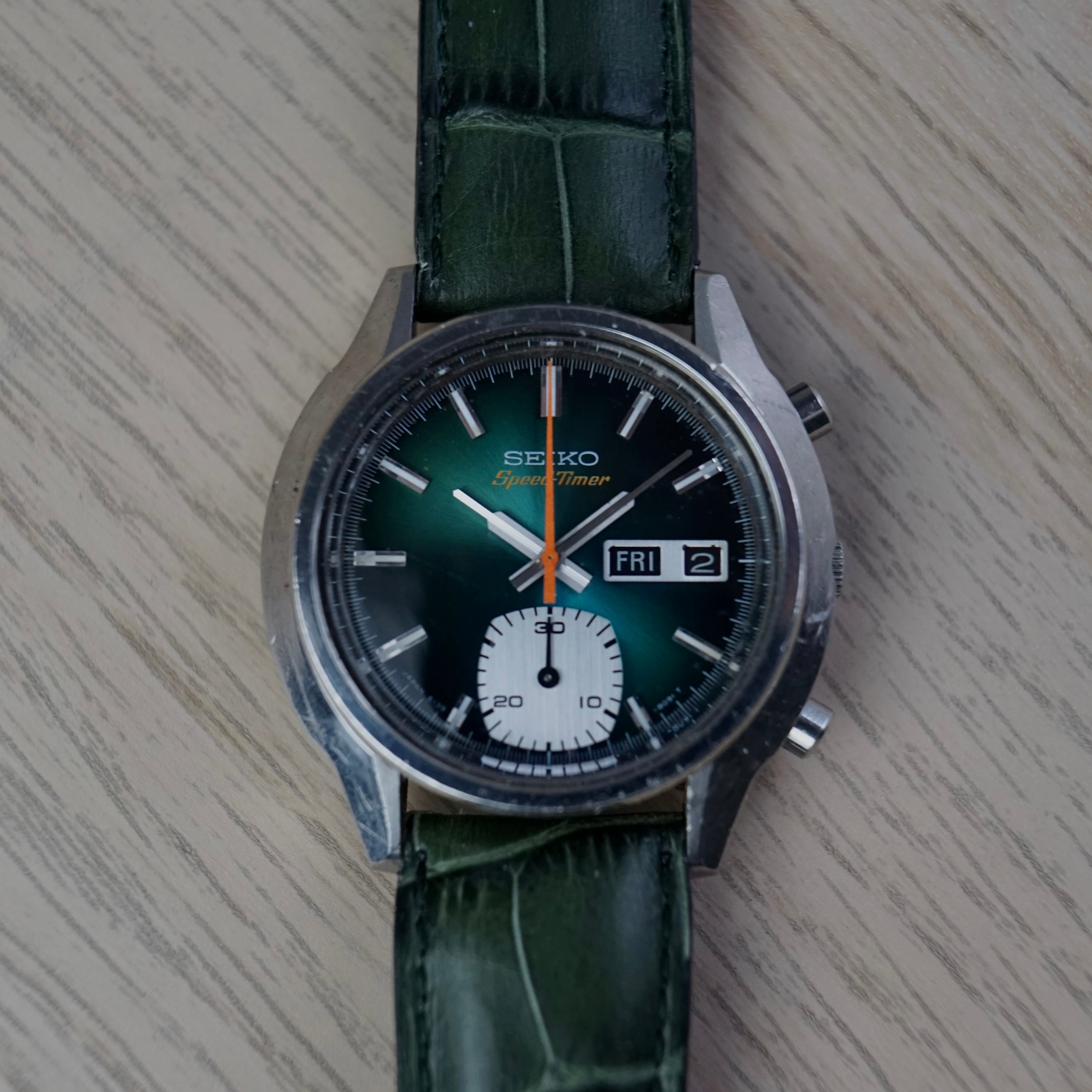 Seiko Chronograph Ref. 6139-8050 Green – Rerun Watches