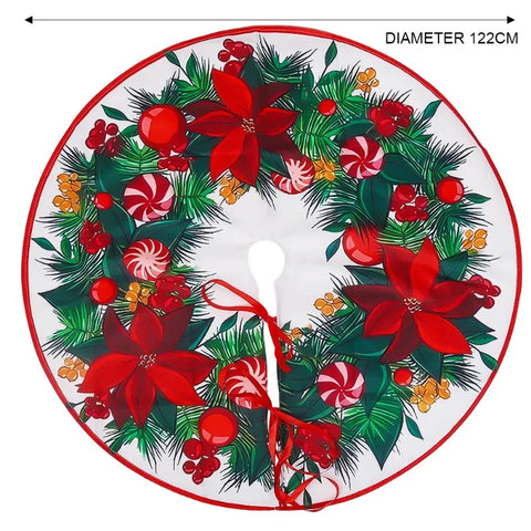 Saia para árvore de Natal, 75 até 122 cm, boneco de neve, rena, floco de neve, saia clássica redonda de pelúcia para decoração de feriados de inverno