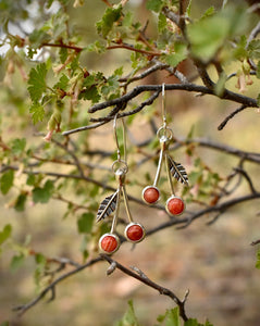 Spiny Oyster Shell Cherry Earrings