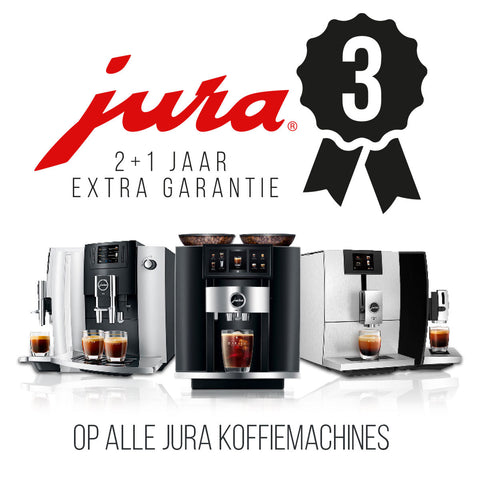 2+1 jaar garantie op JURA koffiemachine