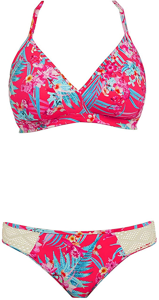 Lucky Brand Wild Flower Triangle Bralette Bikini Top