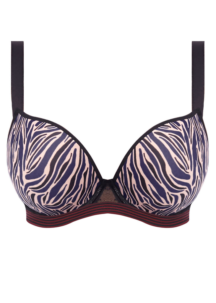 Freya Women's Wildside Underwire Molded Plunge T-Shirt Bra, Animal