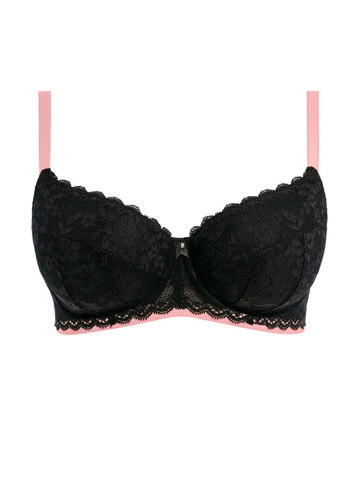 Half Padded Bra With Lace (Cup D-E-F) - Zeta Curves