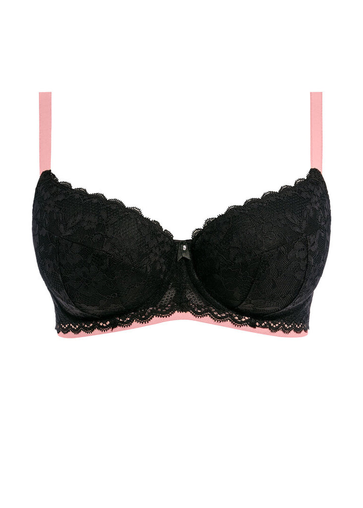 Tailored Underwired High Apex Plunge Bra - Black – Leia Lingerie