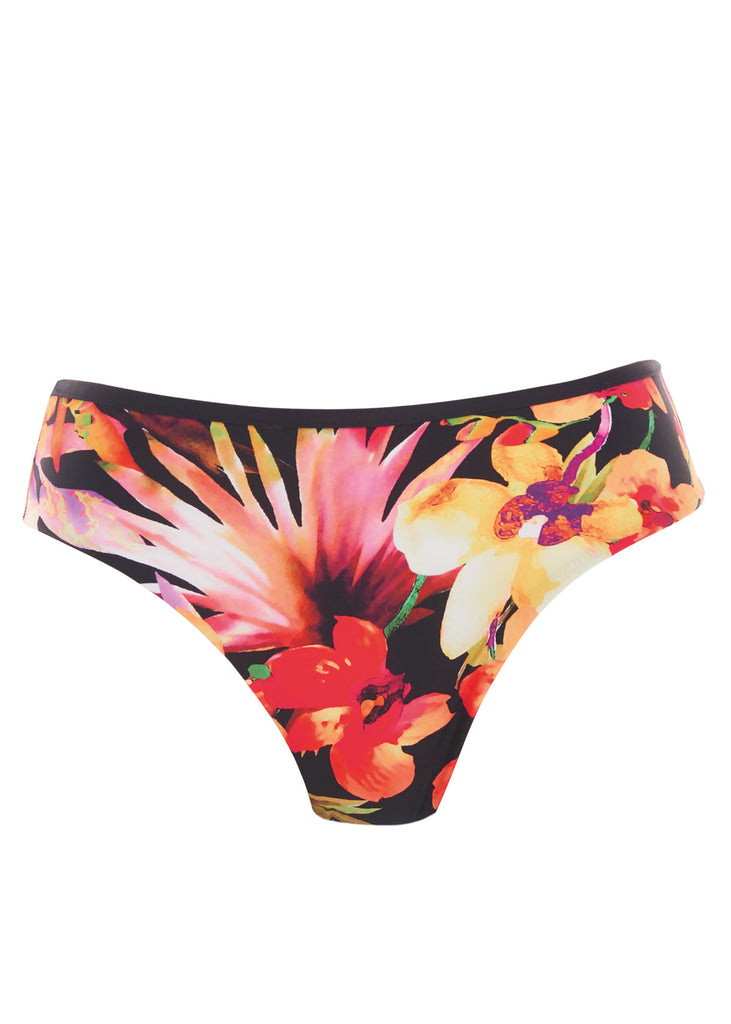 Susanny Women's Period Floral Bathing Suit Bottoms Sexy Menstrual Leakproof  Bikini Bottoms Cheeky Panties Low Rise Underwear Light Brown 4XL