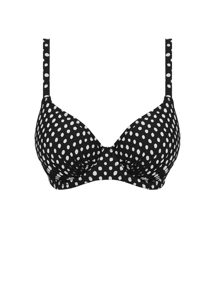 Luna Bay Garthered Full Cup Bikini Top In Laquered Black - Fantasie –  BraTopia