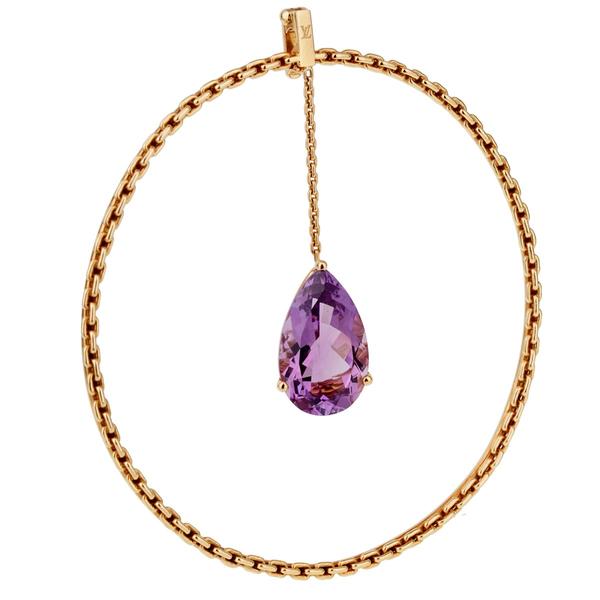 Louis Vuitton Amethyst Chain Pendant Necklace