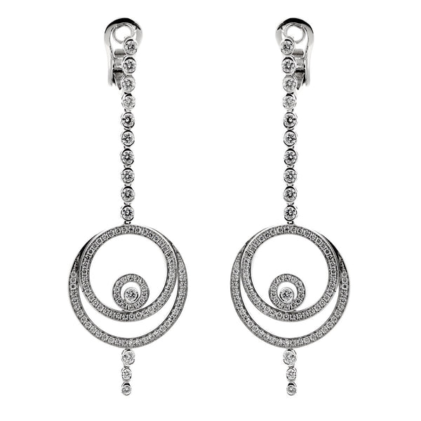 Graff 17.8Ct Diamond Double Hoop White Gold Earrings