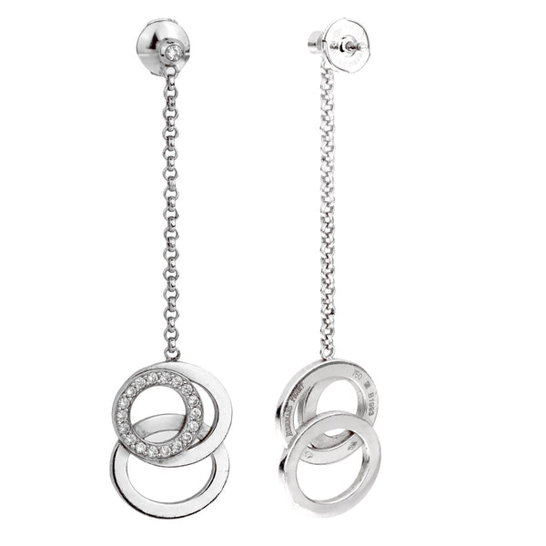 Graff 17.8Ct Diamond Double Hoop White Gold Earrings