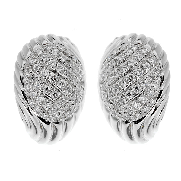 Louis Vuitton Diamond White Gold Earrings – Opulent Jewelers