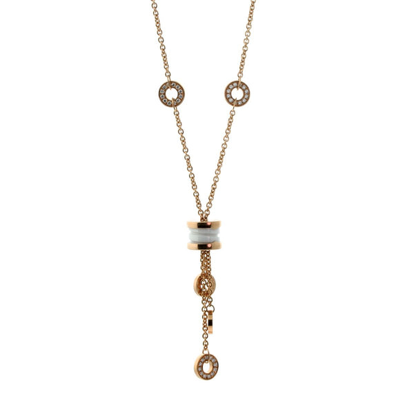Bulgari Bzero1 Ceramic Diamond Gold Necklace – Opulent Jewelers