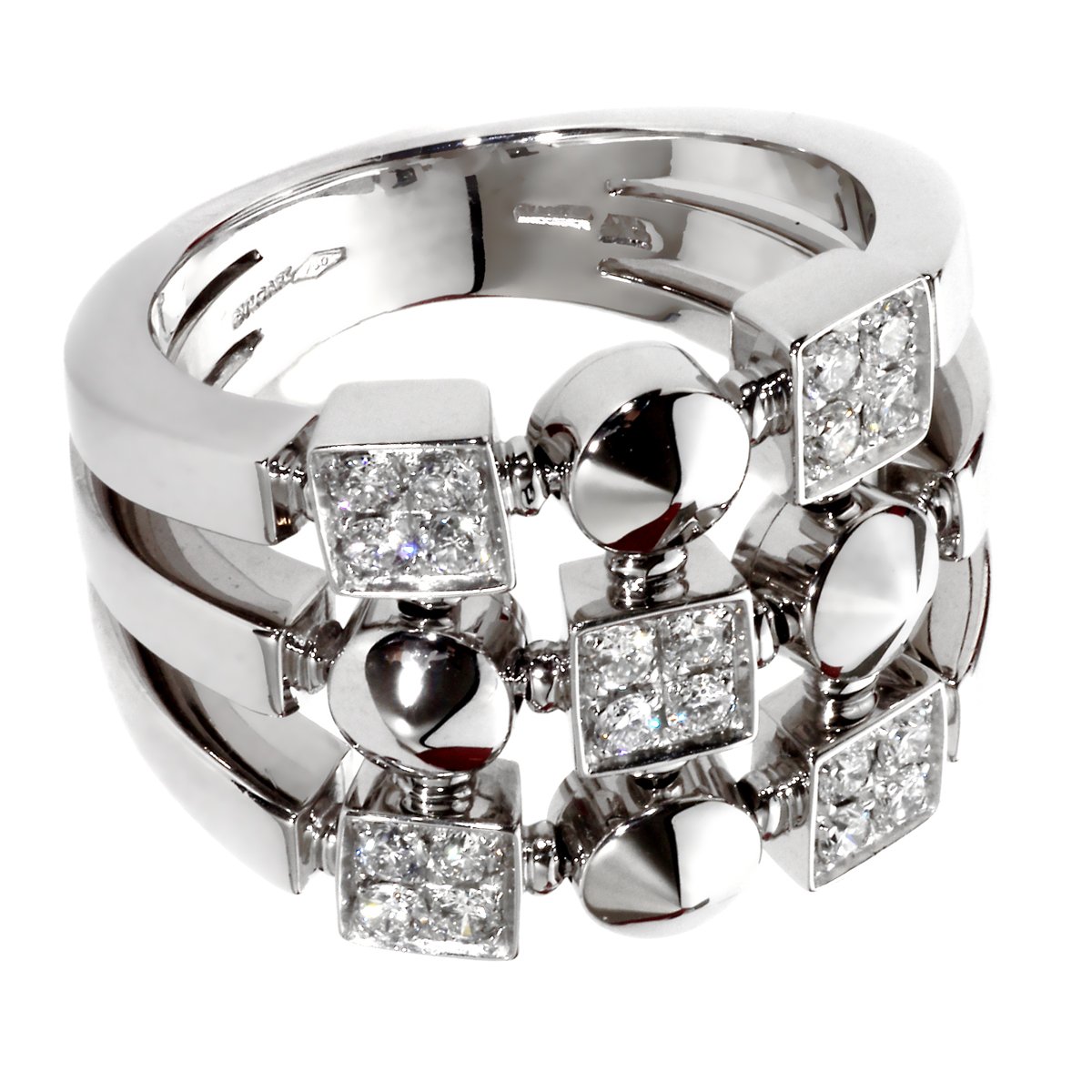 Bulgari Lucea Diamond White Gold Ring – Opulent Jewelers