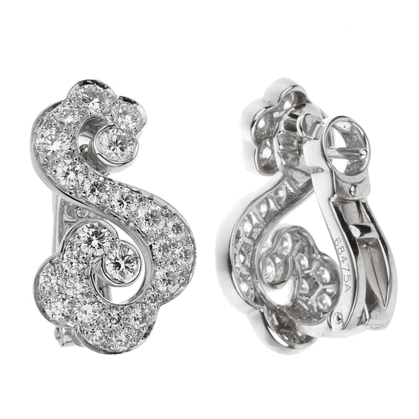 Louis Vuitton Diamond White Gold Earrings – Opulent Jewelers