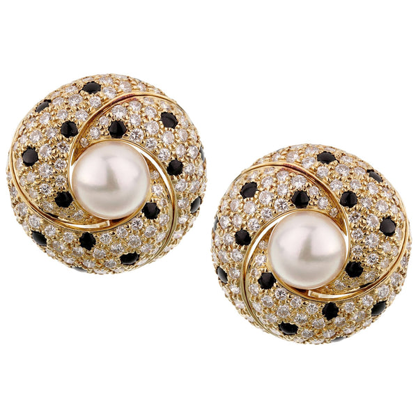 Louis Vuitton Gold, Cultured Pearl And Charm Hoop Earrings