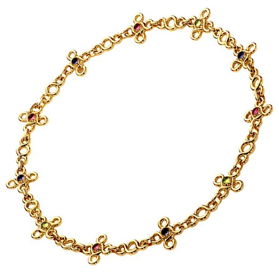 Chanel Gemstone Gold Choker Necklace – Opulent Jewelers