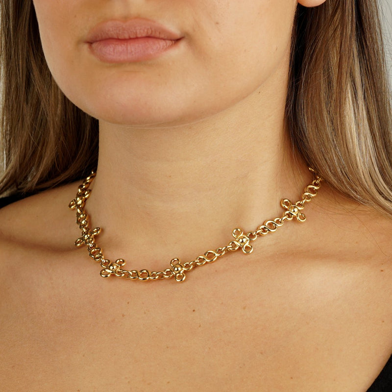 chanel gold chain choker