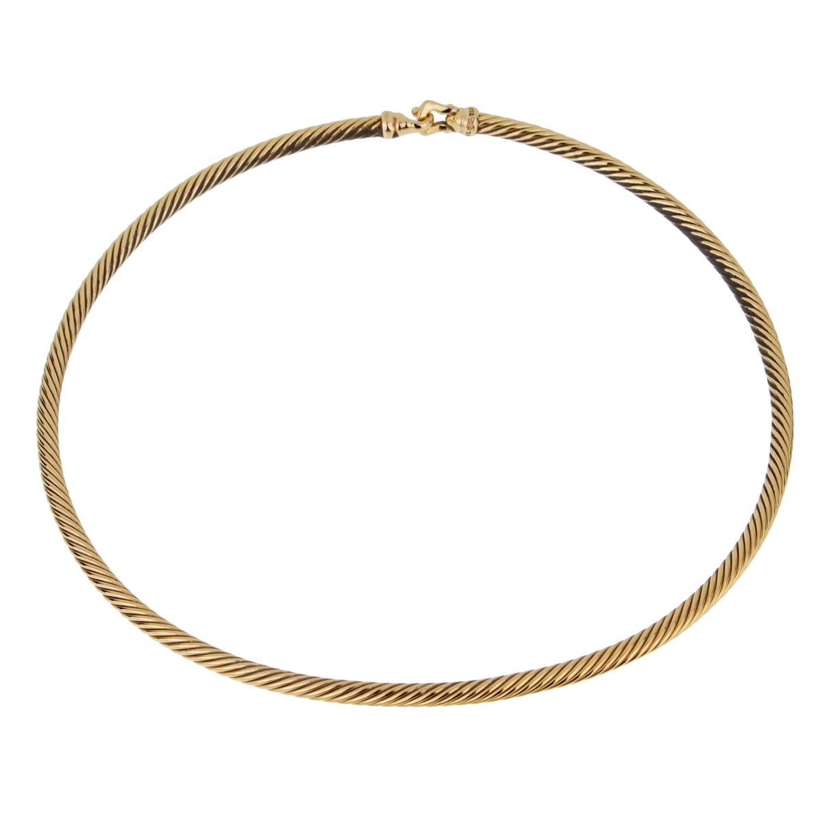 David Yurman Gold Twisted Cable Gold Choker Necklace – Opulent Jewelers