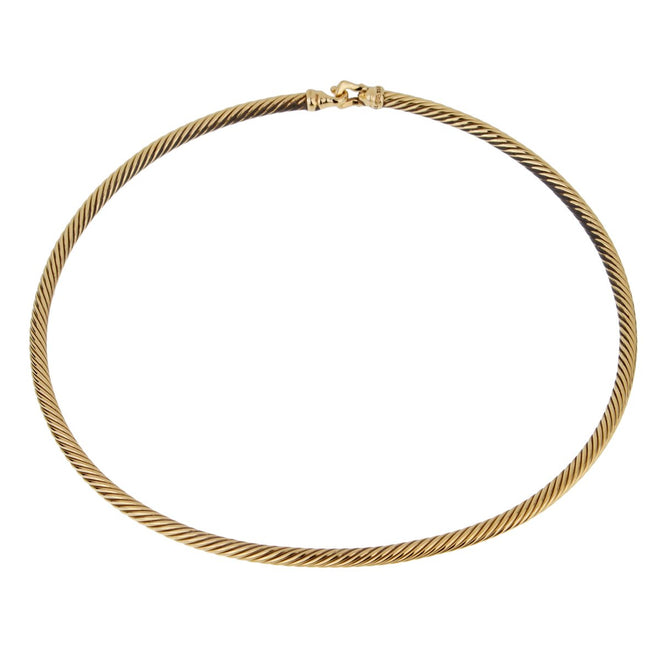 David Yurman Gold Twisted Cable Gold Choker Necklace – Opulent Jewelers