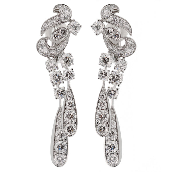 Louis Vuitton Diamond White Gold Hoop Earrings – Opulent Jewelers