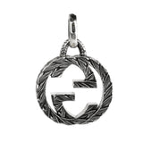 Gucci Double G Engraved Silver Charm Pendant 0000703