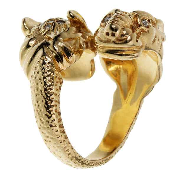 Gucci Crystal-Embellished Tiger-Head Ring in Green | Lyst Canada
