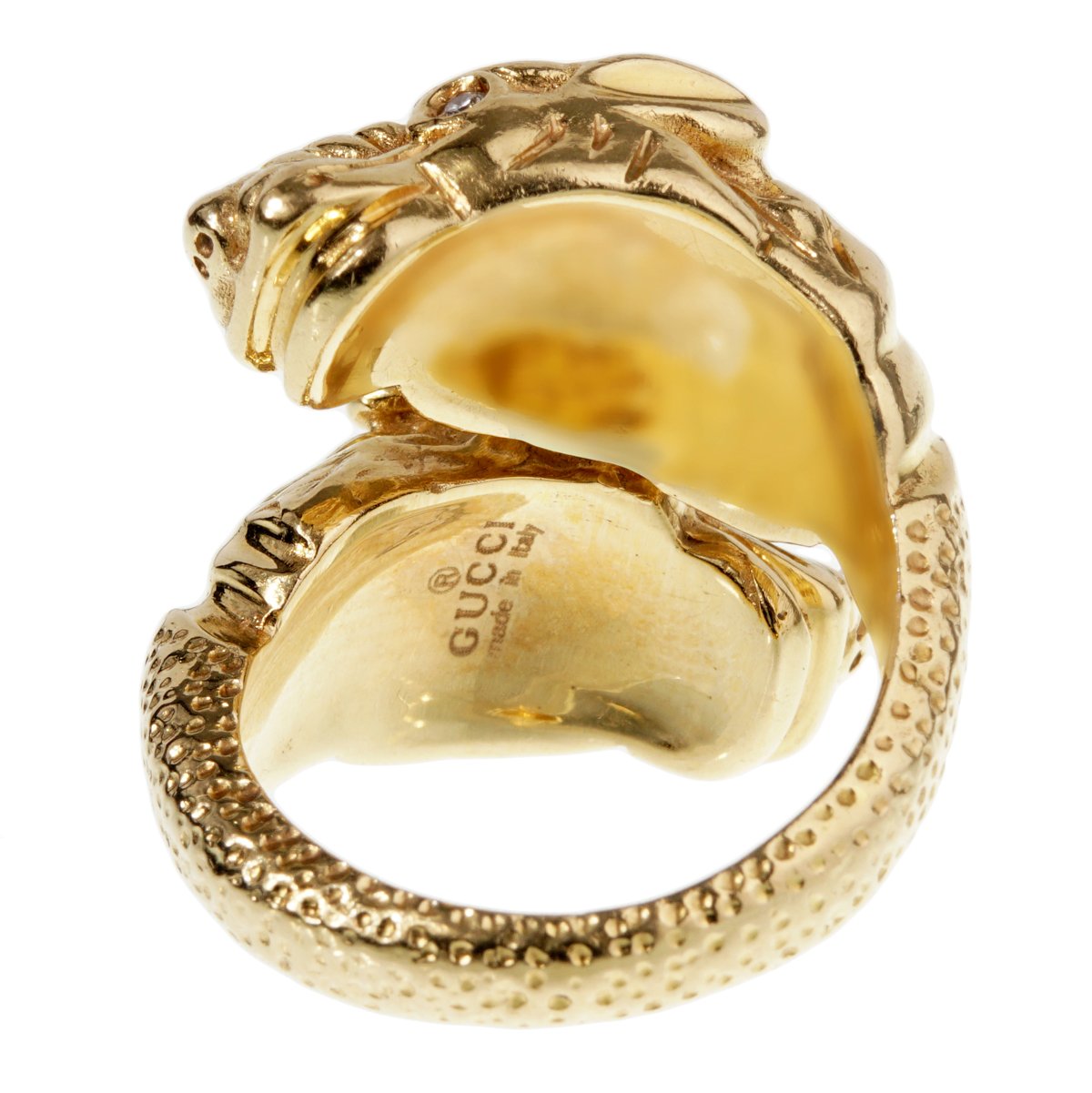 Gucci Double Tiger Diamond Yellow Gold Ring For Sale – Opulent Jewelers