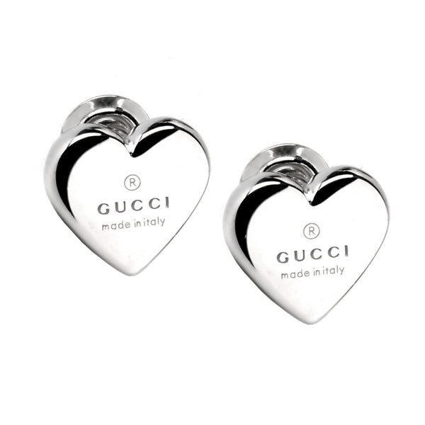 Gucci Heart Stud Silver Earrings – Opulent Jewelers