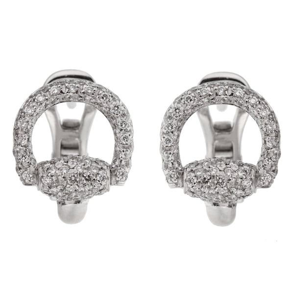 Gucci White Gold GG Running Stud Earrings | REEDS Jewelers