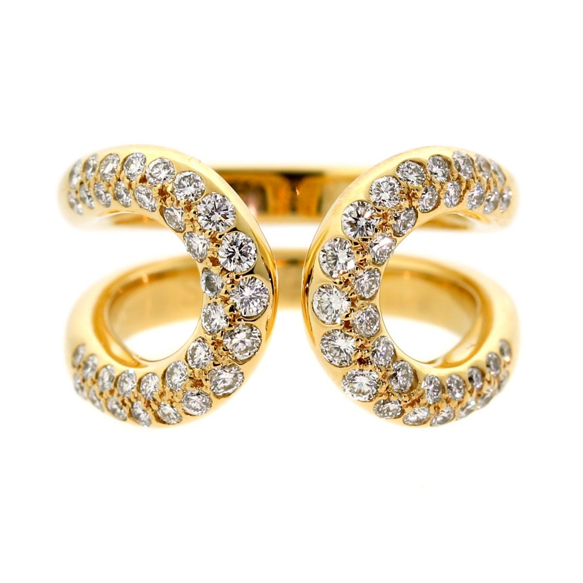Hermes Diamond H Yellow Gold Ring – Opulent Jewelers