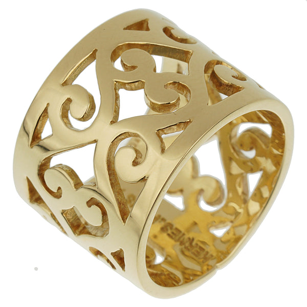Louis Vuitton Monogram Yellow Gold Cocktail Band Ring For Sale at 1stDibs