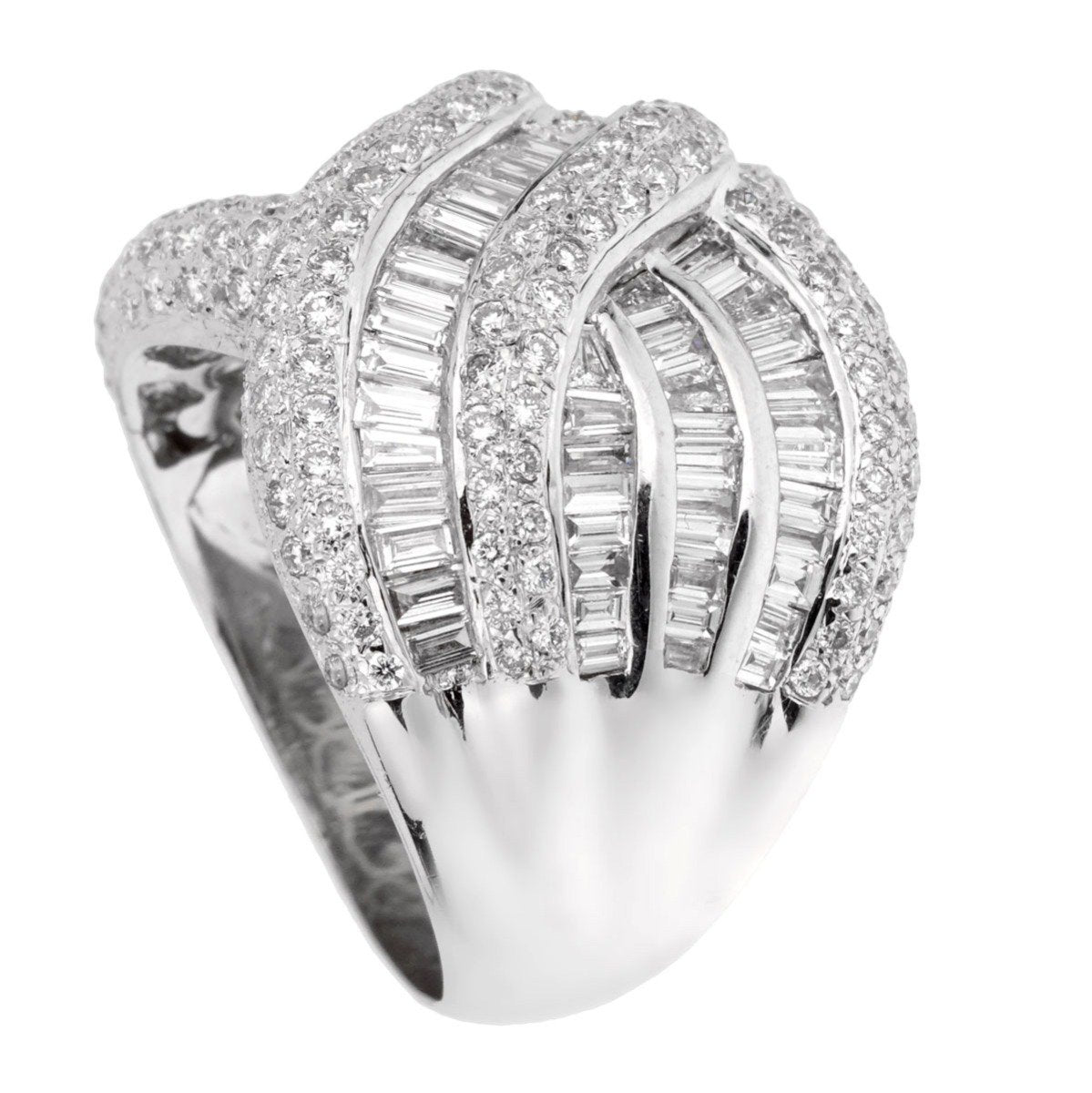 Ladies White Gold Diamond Cocktail Ring – Opulent Jewelers