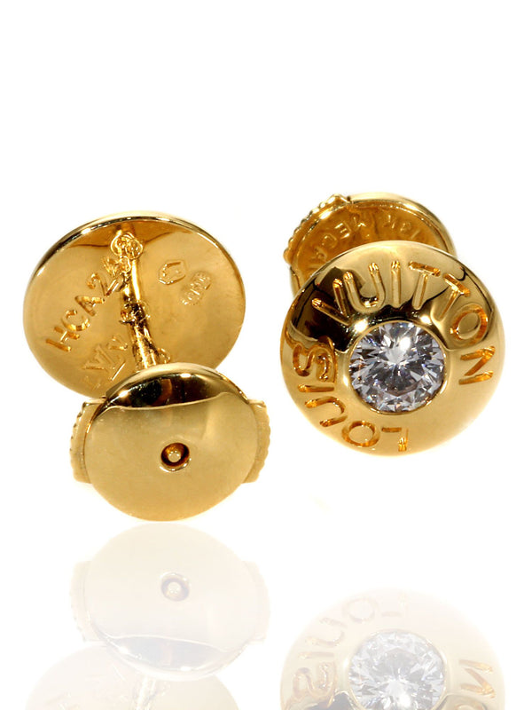 Louis Vuitton Pearl Monogram Earrings 18k Yellow Gold