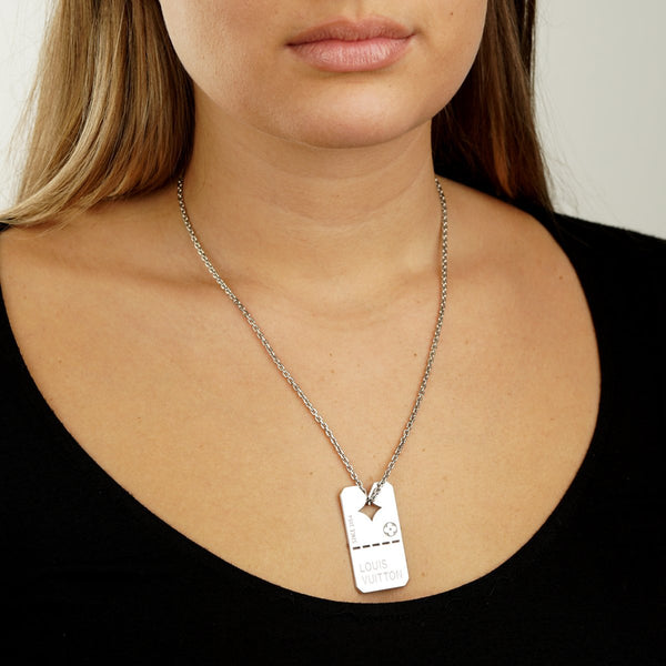 Monogram Locket Necklace Dog Tag – Luxuria & Co.