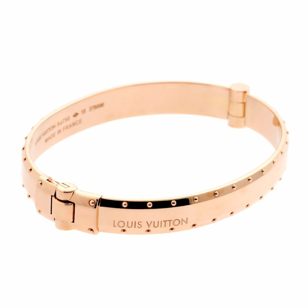 Louis Vuitton Two Tone Nanogram Cuff Bracelet M at 1stDibs