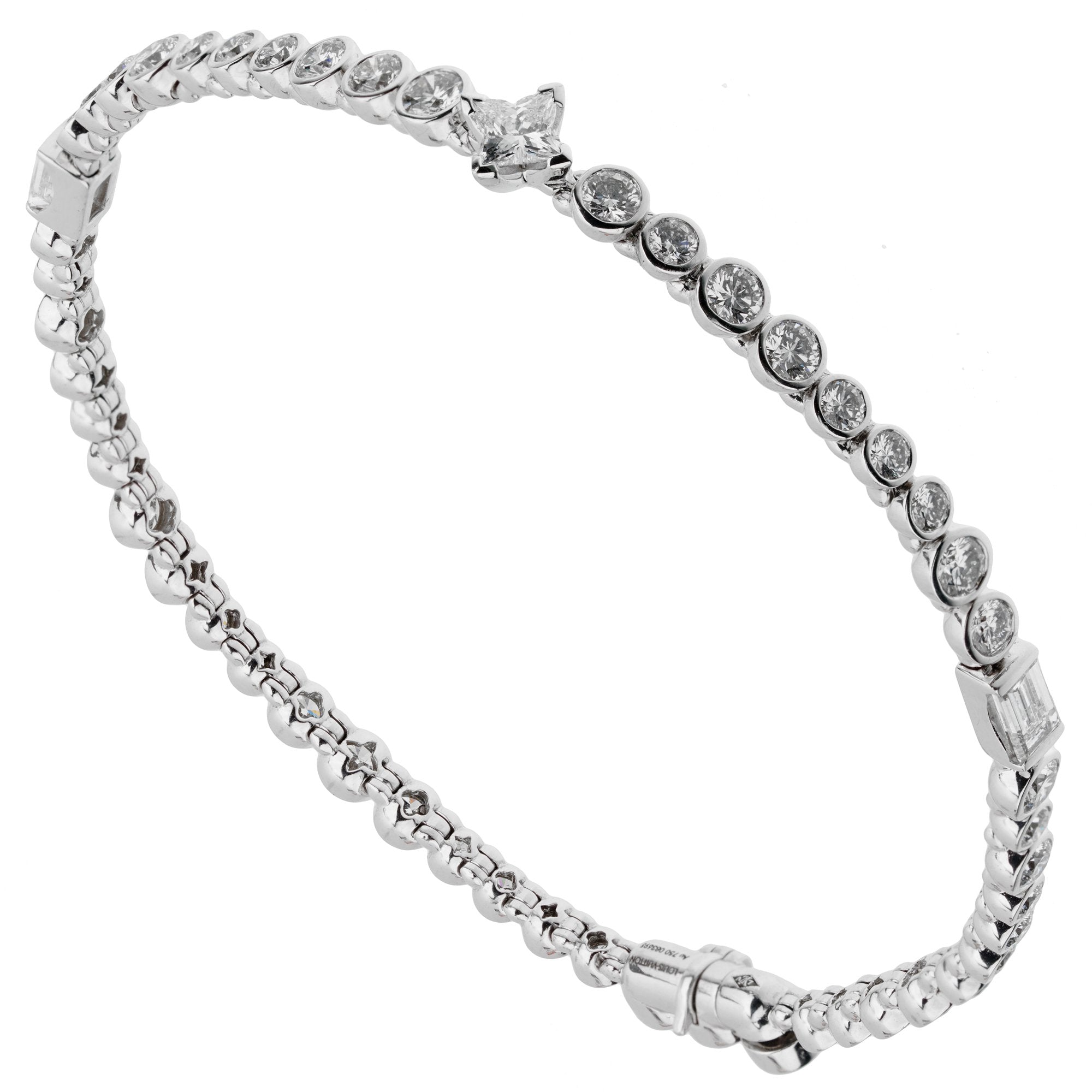 Louis Vuitton High Jewelry Diamond White Gold Tennis Bracelet 18k