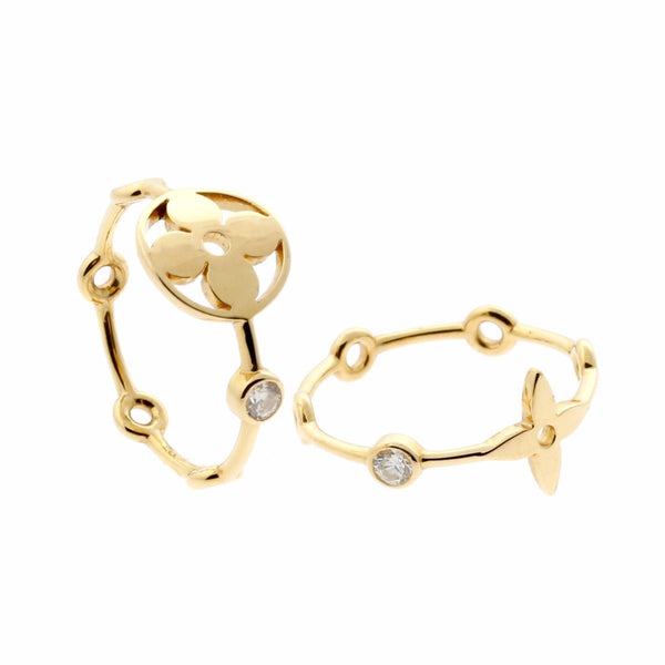 Louis Vuitton Monogram Yellow Gold Cocktail Band Ring For Sale at 1stDibs