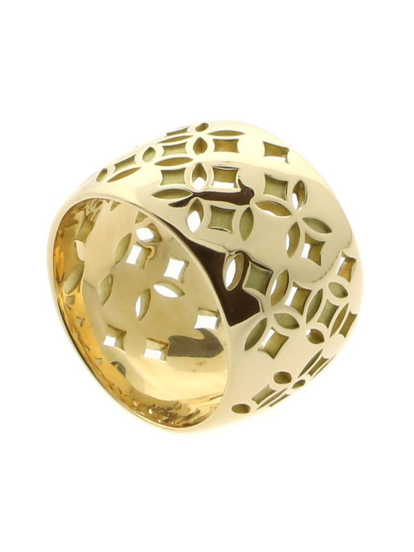 Louis Vuitton Monogram Yellow Gold Cocktail Band Ring For Sale at 1stDibs