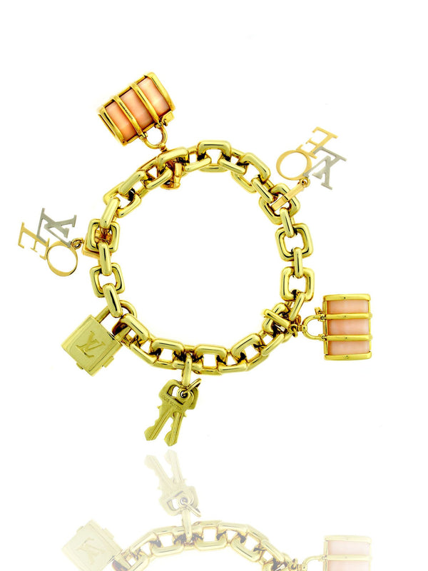 Louis Vuitton Padlock Charm White Gold Bracelet – Opulent Jewelers