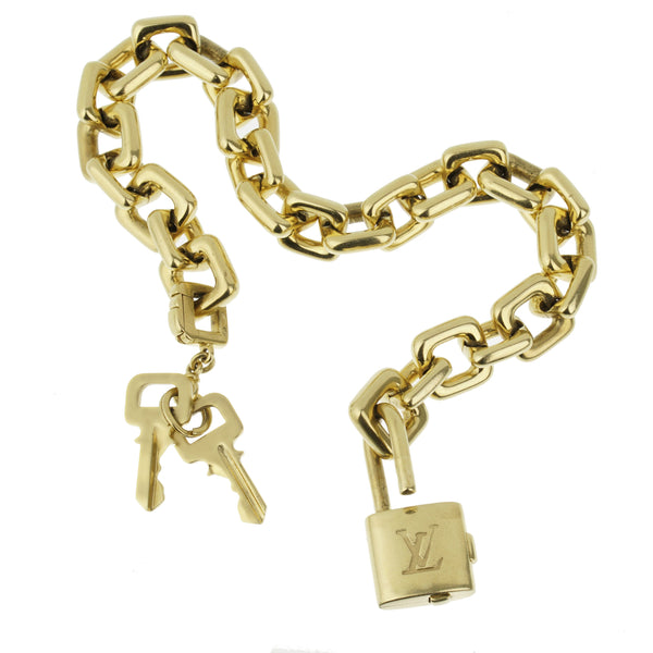 Louis Vuitton Charm White Gold Bracelet Q95145
