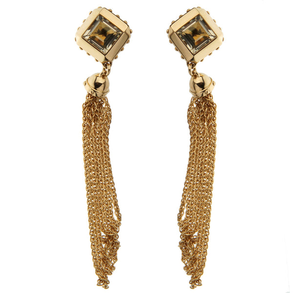 Louis Vuitton Gold, Cultured Pearl and Charm Hoop Earrings , Contemporary Jewelry