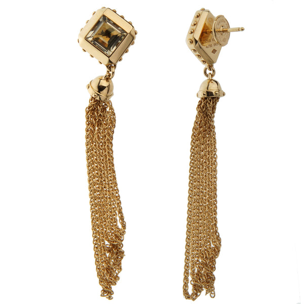 Louis Vuitton Monogram hoop earrings Yellow gold Pearl ref