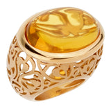 Pomellato 19.94 Carat Amber Rose Gold Cocktail Ring Sz 5 1/2 0002319