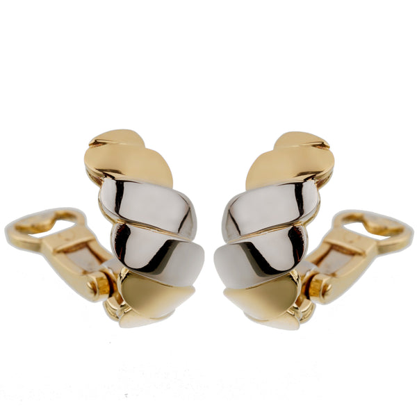 Louis Vuitton Wave Hoops Earrings Golden Metal